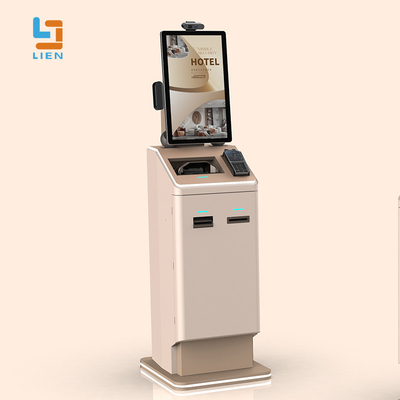 Hotel Self Service Kiosk With POS Terminal Bracket Camera Receipt Printer Card Dispenser